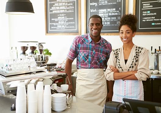 SME Life Pack two barristas behind a coffee counter