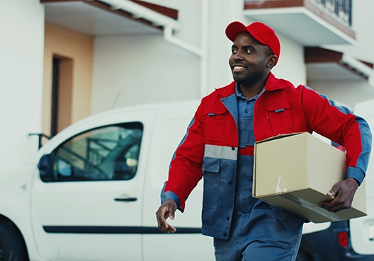 man carrying a package