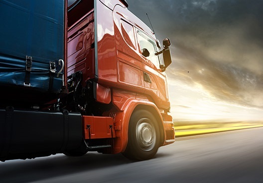 commercial truck on the road